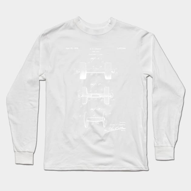 Weight Lifting Patent - Dumb Bell Art - Antique Long Sleeve T-Shirt by patentpress